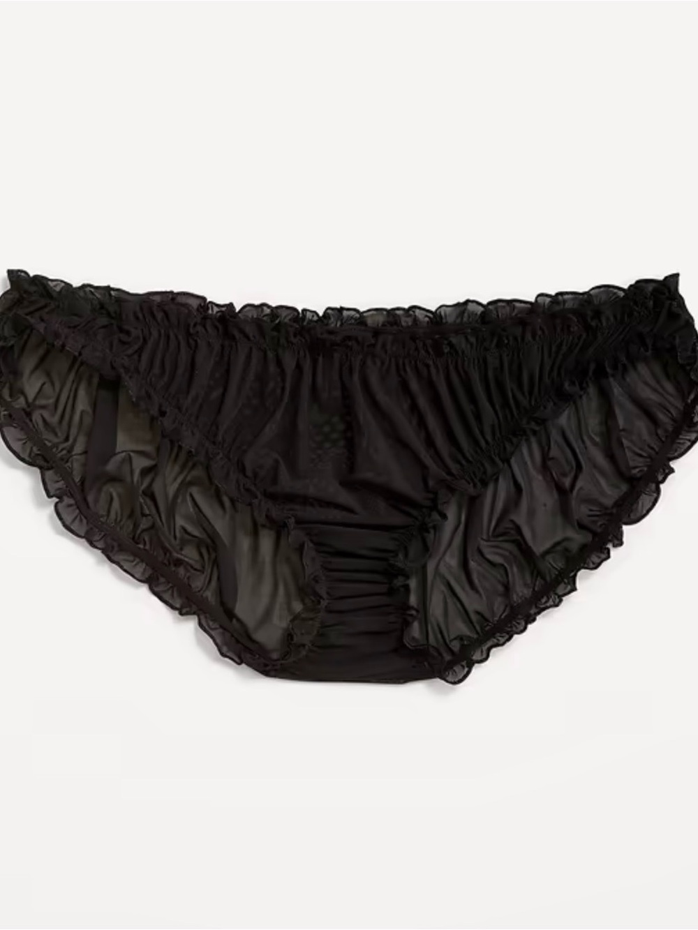 Black Ruffled Sheer Bikini Briefs